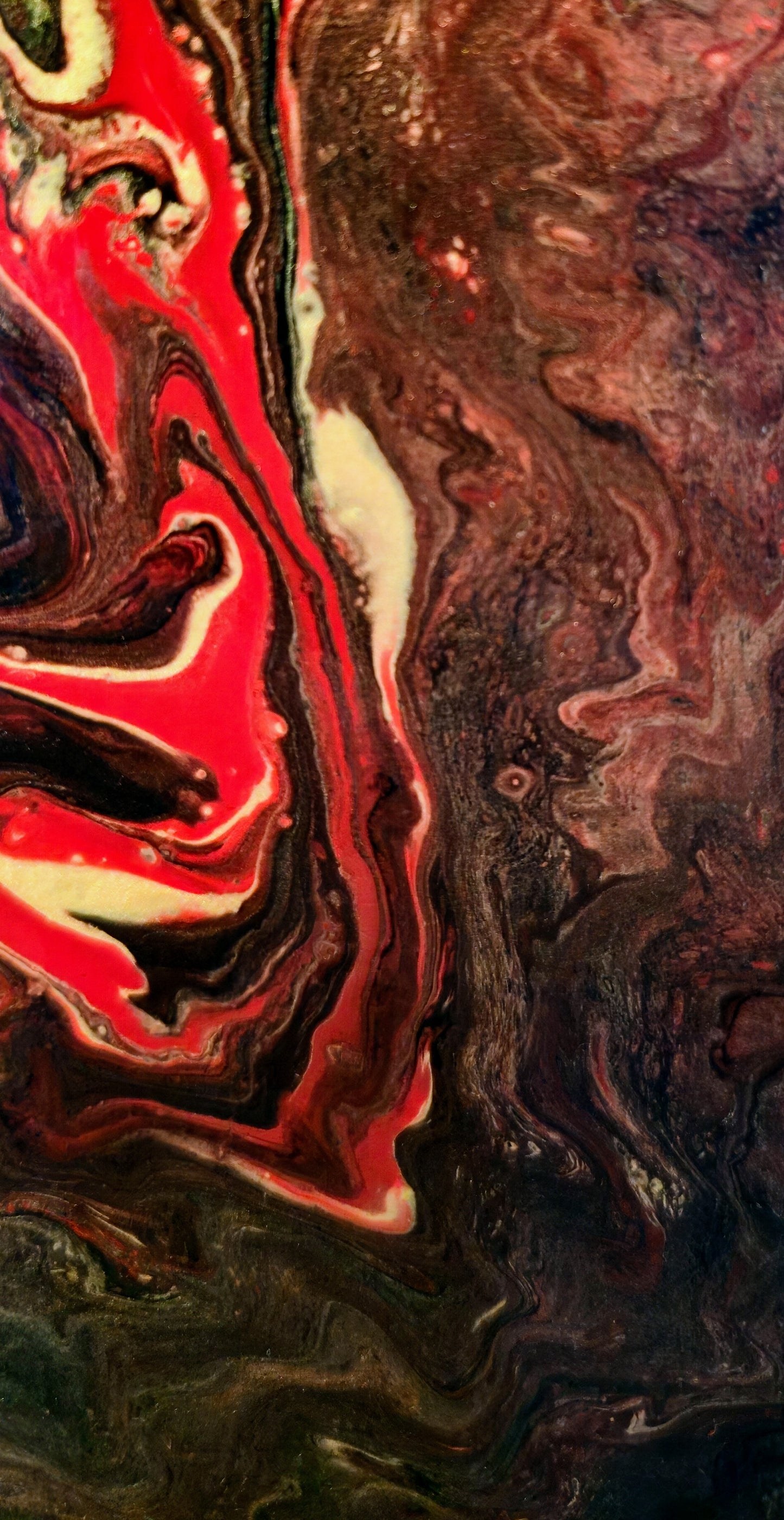 Erupcja – Obraz Abstrakcyjny Pouring Art (50x50 cm)