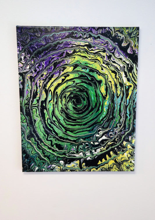 Wir Świadomości – Obraz Abstrakcyjny Pouring Art (40x50 cm)
