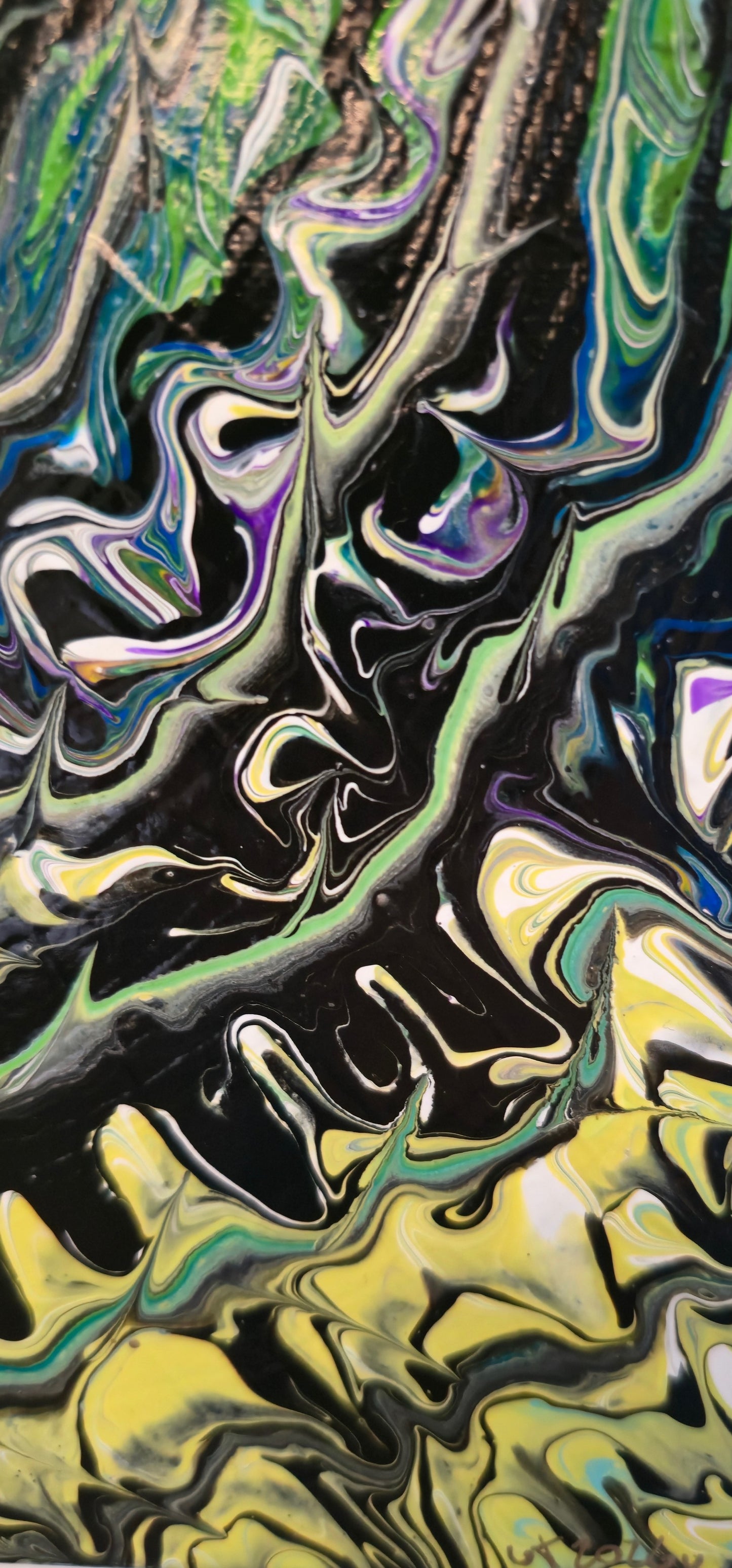 Wir Świadomości – Obraz Abstrakcyjny Pouring Art (40x50 cm)