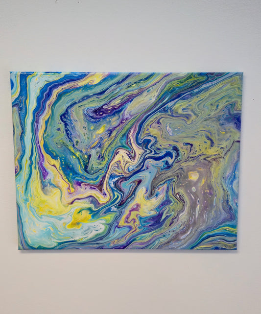 Przepływ – Obraz Abstrakcyjny Pouring Art (40x50 cm)