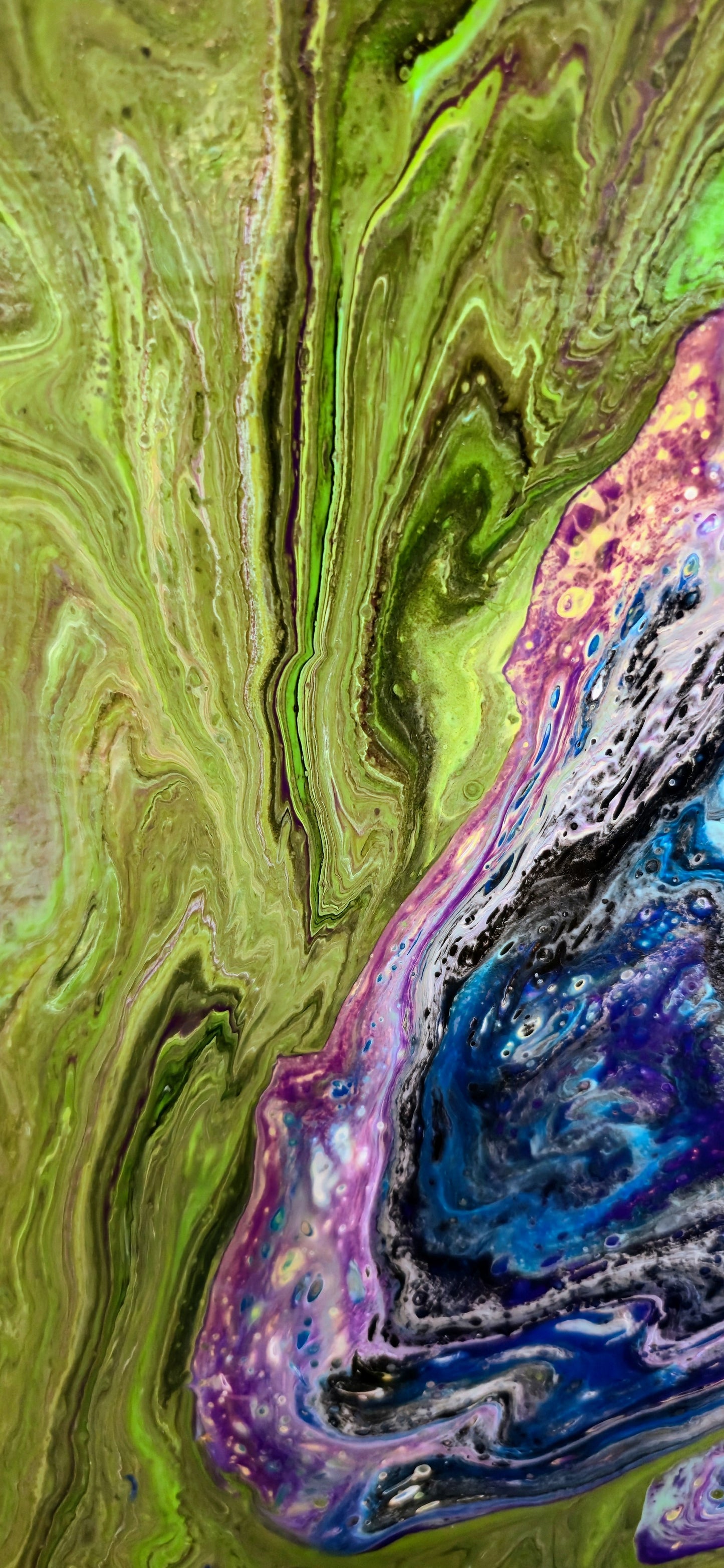 Kosmiczny Dinozaur – Obraz Abstrakcyjny Pouring Art (50x50 cm)