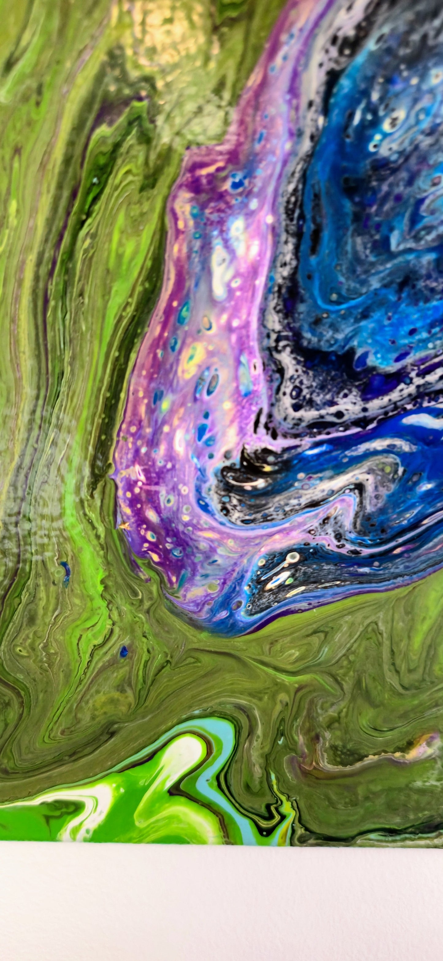 Kosmiczny Dinozaur – Obraz Abstrakcyjny Pouring Art (50x50 cm)