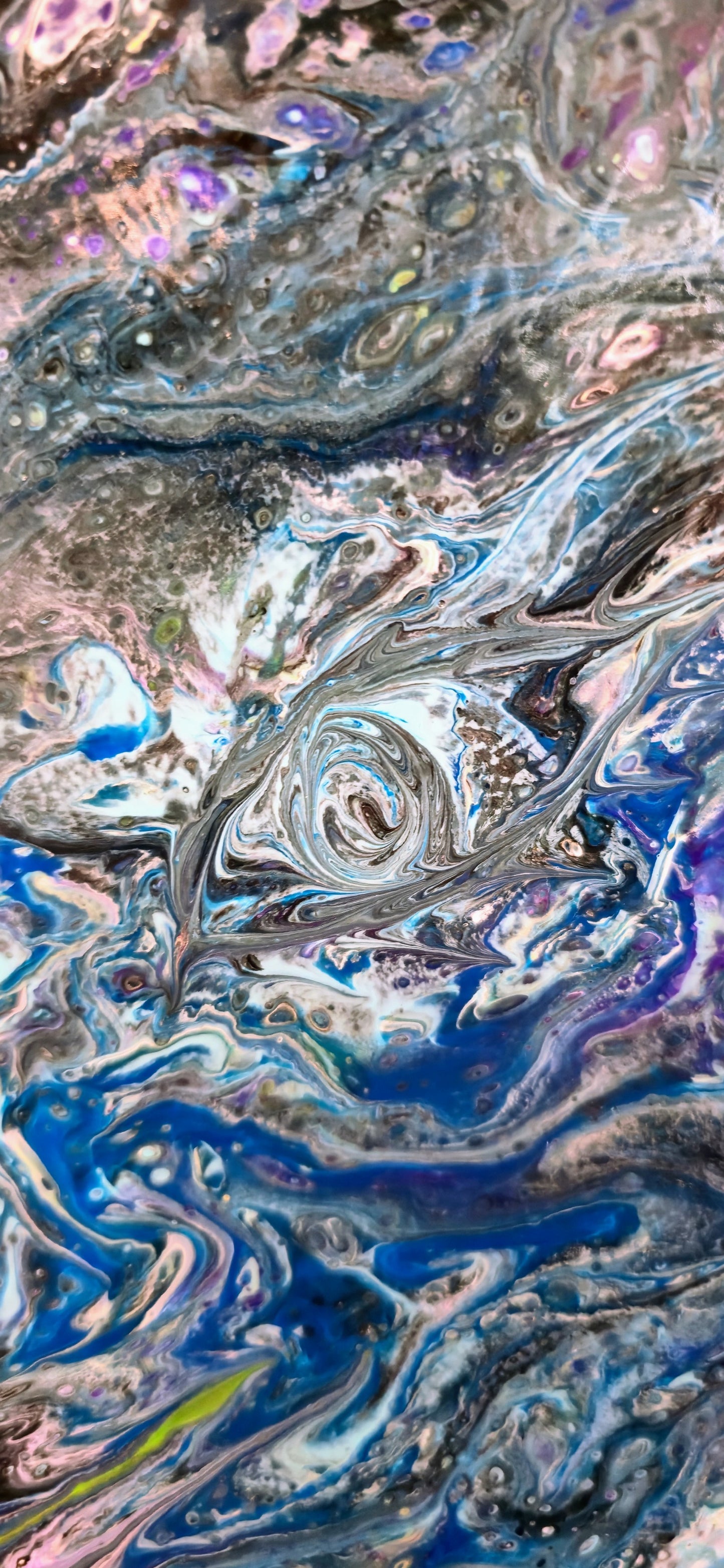 Kosmiczny Dinozaur – Obraz Abstrakcyjny Pouring Art (50x50 cm)