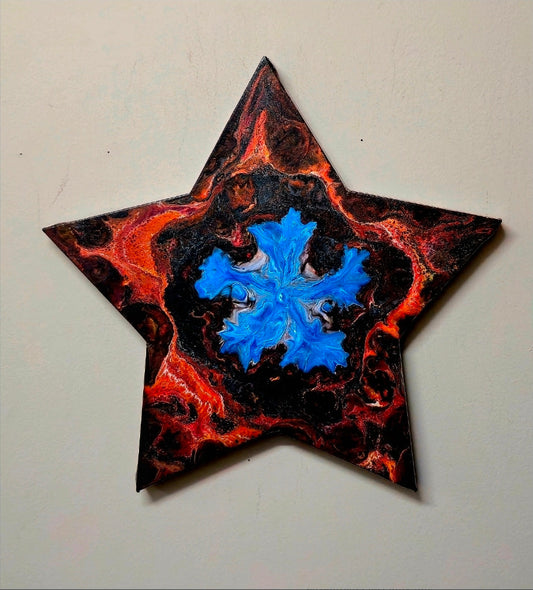 Dekoracyjna gwiazda malowana ręcznie Unikalna ozdoba ścienna w kształcie gwiazdy