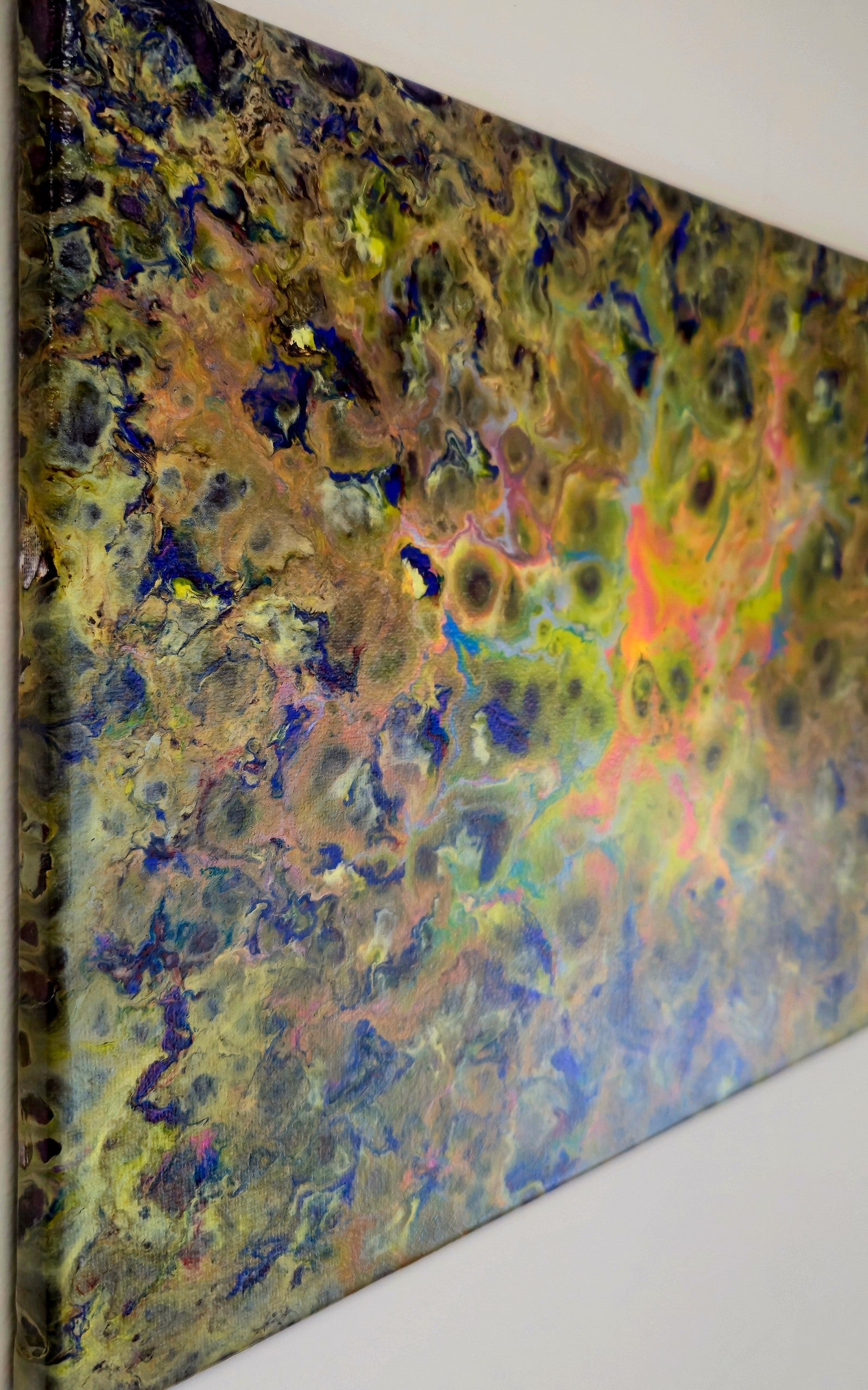 Obraz abstrakcyjny 30x40cm - Niebieski Czerwień Żółć
