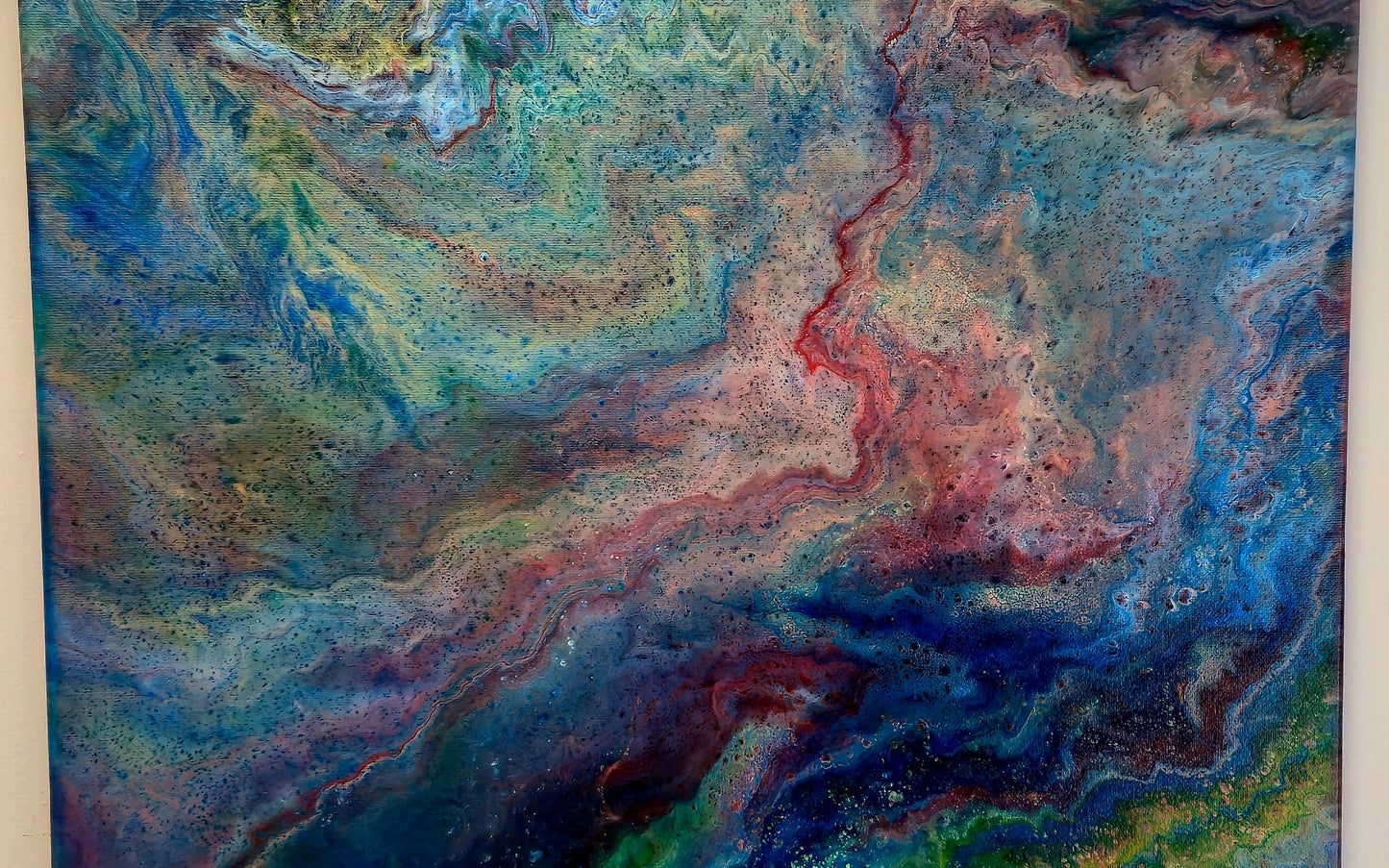 Obraz abstrakcyjny 30x40cm - Pouring Art Wielokolorowy