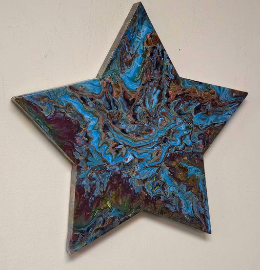 Obraz Gwiazda 20cm - Niebieski Brąz Fiolet Abstrakcja